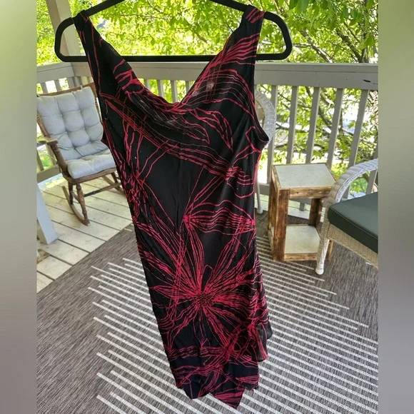 Vintage Y2K 90’s Eva Blue- Black and Red Cocktail Dress - Picture 4 of 7